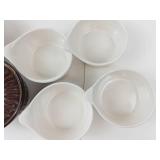 Brush Stoneware Lidded Crocks & Red Wing Custard Ramekins (Lot of 9)
