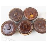 Brush Stoneware Lidded Crocks & Red Wing Custard Ramekins (Lot of 9)