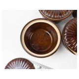 Brush Stoneware Lidded Crocks & Red Wing Custard Ramekins (Lot of 9)