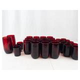 Vintage Anchor Hocking Royal Ruby Red Glassware Mixed Lot