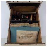 Wooden Index Card File Box With Alphabet Tabs