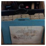 Wooden Index Card File Box With Alphabet Tabs