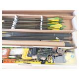 Archery Arrow Lot With Accessories