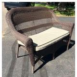 G - Wicker Patio Loveseat With Cushion