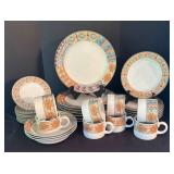 O - Vintage Sakura Moccasin Dinnerware Set by Sue Zipkin (Lot of 33)