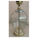 O - Pair of Glass Base Table Lamps