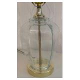 O - Pair of Glass Base Table Lamps