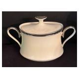 O - Lenox Solitaire China Cups, Saucers, Sugar Bowl & Creamer