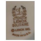 O - Lenox Solitaire China Cups, Saucers, Sugar Bowl & Creamer
