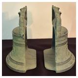 O - Vintage Virginia Metal Crafters Liberty Bell Bookends Pair