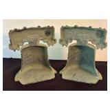 O - Vintage Virginia Metal Crafters Liberty Bell Bookends Pair