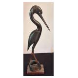 O - Vintage Water Buffalo Crane Decor Pair