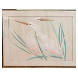 O - Rankin White Heron 3D Layered Paper Art Framed