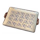 O - Temp-tations Floral Lace Serving Platters (Lot of 2)