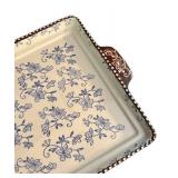 O - Temp-tations Floral Lace Serving Platters (Lot of 2)