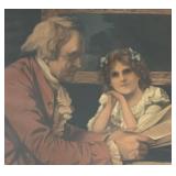 O - Edward Percy Moran 'Thomas Jefferson and Little Girl' Print Framed