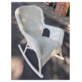 G - Vintage White Wicker Rocking Chair