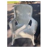 G - Vintage White Wicker Rocking Chair