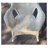 G - Vintage White Wicker Rocking Chair