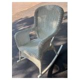 G - Vintage White Wicker Rocking Chair