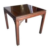 G - Vintage Drexel Chippendale Collection Side Table Burled Mahogany