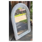 G - White Wicker Mirror