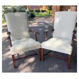 G - Vintage Chippendale-style Mahogany Armchairs (Lot of 2)