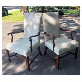 G - Vintage Chippendale-style Mahogany Armchairs (Lot of 2)