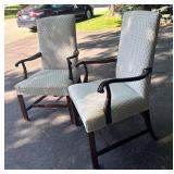 G - Vintage Chippendale-style Mahogany Armchairs (Lot of 2)