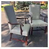 G - Vintage Chippendale-style Mahogany Armchairs (Lot of 2)