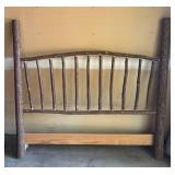 G - Rustic Wood Log Headboard