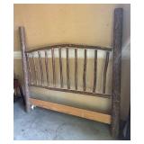 G - Rustic Wood Log Headboard
