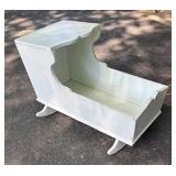 G - Vintage White Wooden Doll Cradle