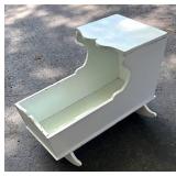 G - Vintage White Wooden Doll Cradle