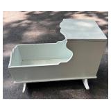 G - Vintage White Wooden Doll Cradle