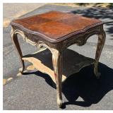 G - Vintage Louis XV Style Side Table Burl Wood Marquetry
