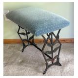 O - Vintage Art Deco Cast Iron Sewing Bench