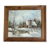 O - J. Medina Winter Painting, Signed