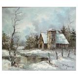 O - J. Medina Winter Painting, Signed
