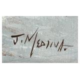 O - J. Medina Winter Painting, Signed