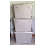O - Plastic Storage Totes (Lot of 3)