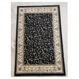MB - Como Black Floral Area Rug