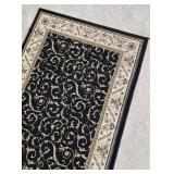 MB - Como Black Floral Area Rug