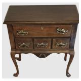 Vintage Queen Anne Style Wood 3-Drawer Lowboy Chest