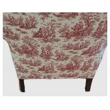DR - Upholstered Wingback Chair With Wooden Base