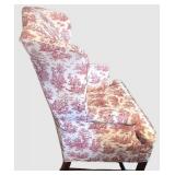 DR - Upholstered Wingback Chair With Wooden Base