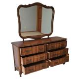 LL-BR2 - Vintage French Provincial Dresser With Mirror