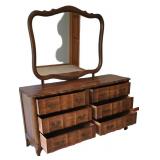 LL-BR2 - Vintage French Provincial Dresser With Mirror