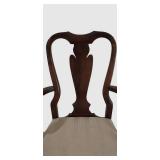 LL-FR - Pair of Vintage Captain's Dining Chairs With Ivory Upholstery