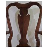 LL-FR - Pair of Vintage Captain's Dining Chairs With Ivory Upholstery